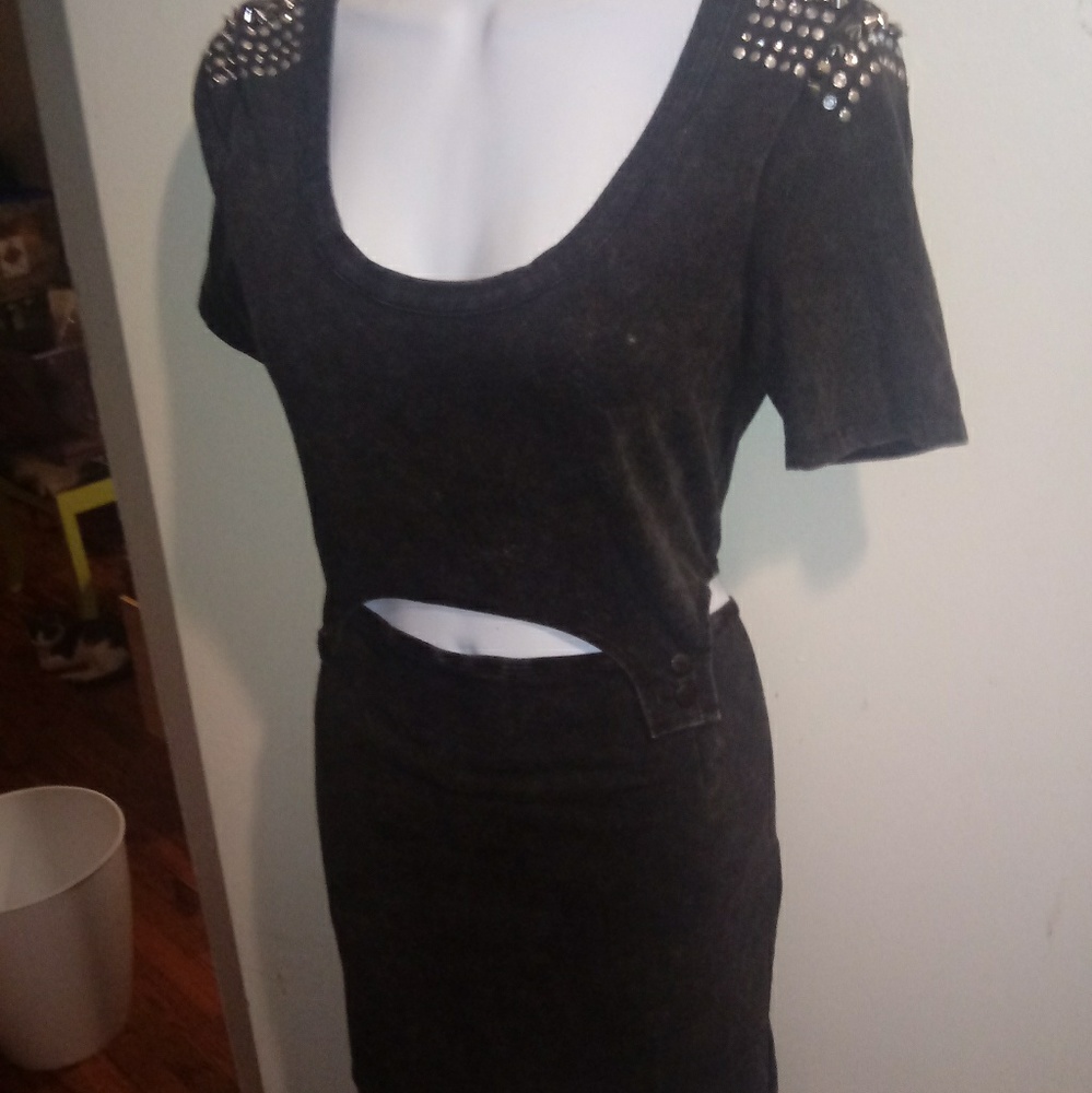 Mustard Seed BLK ash washed Mini Dress